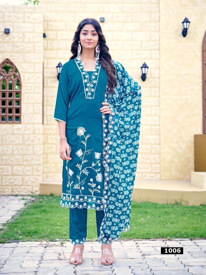 Kajal By Parra Silk Embroidery Kurti With Bottom Dupatta Wholesale Shop In Surat